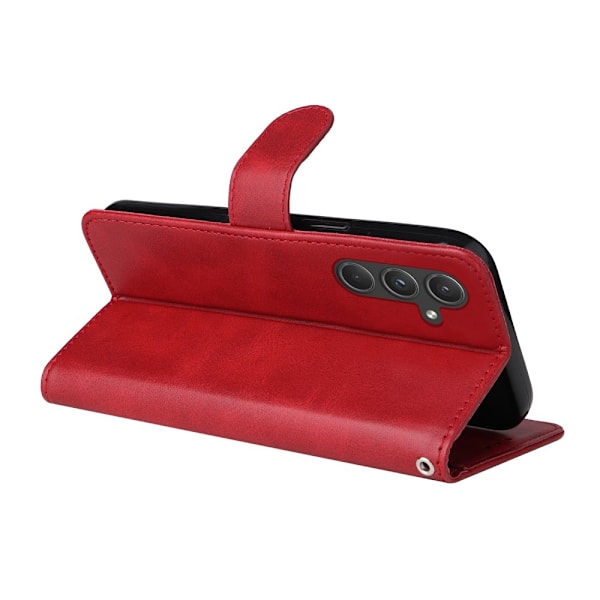SKALO Samsung A55 5G PU Læder Wallet Case - Flere Farver Rød(FQ) RED Red