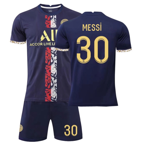 23 Paris träning guld nr 30 Messi tröja nr 7 Mbappe nr 10 Neymar fotbollsdräkt Special Edition No. 30 16#