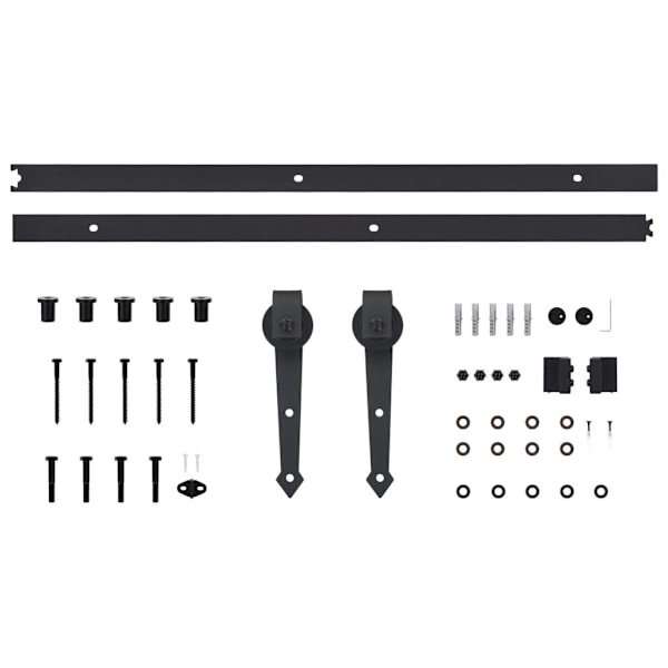 vidaXL Liukuovimekanismi SKIEN 200 cm teräs musta Black Black