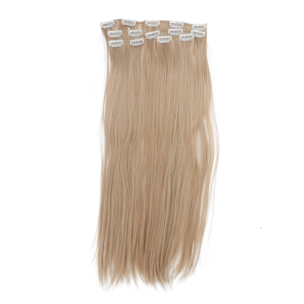 6 stk. Langt Lige Hår Extensions Paryk Sæt 16 Clips Hårstykke Styling Værktøjer 02#