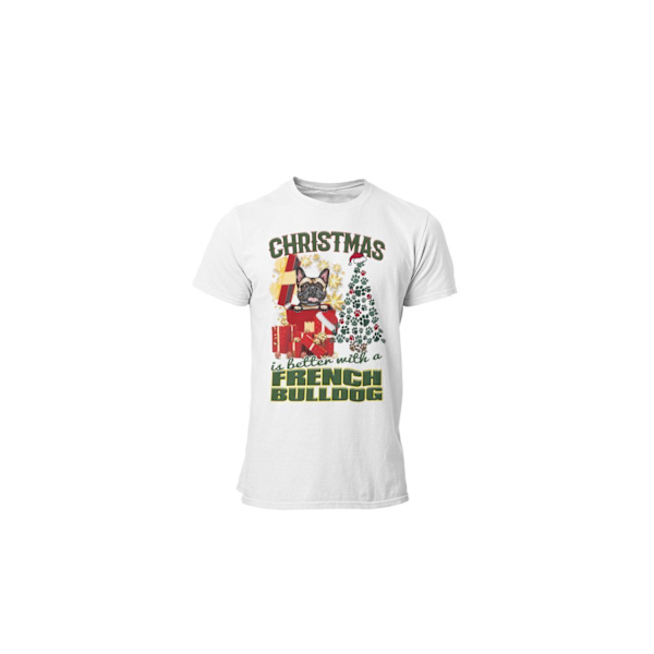Ranskanbulldoggi Joulu Koira T-paita Valkoinen White xl