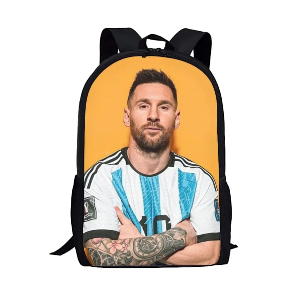 Messi Ryggsäck Fotbollsspelare Tonårspojkar Dragkedja Skolväska style 5