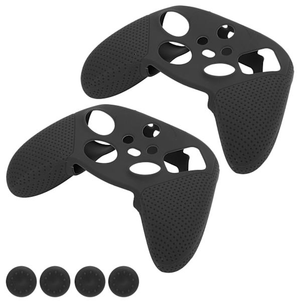 Pcs Anti-Skid Silikon Spillbeskyttelse Spillkonsoll Beskyttelses Gamepad Håndtakgrep for Xbox Series SX(Svart )