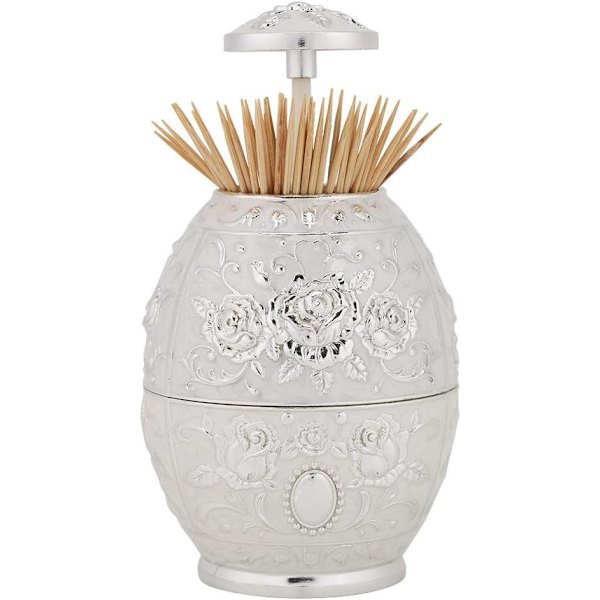 Tandpepparkhållare i zinklegering Retro Pop Up Tandpepparkasse (Silver)