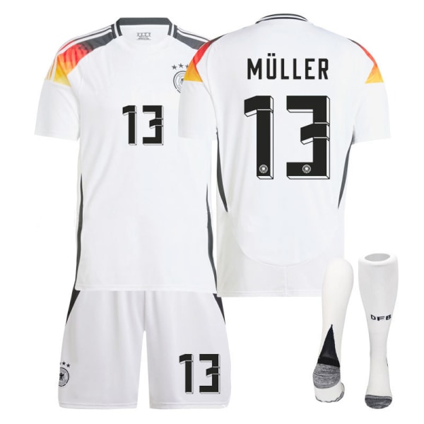 Europacup Tyskland tröja 2024 hem Kroos vuxna barn träningsdräkt herr- och damfotbollsuniform Size 13 w/ Socks & Gear 18