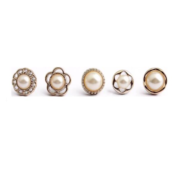 Broche knapper 5-pak Multicolored