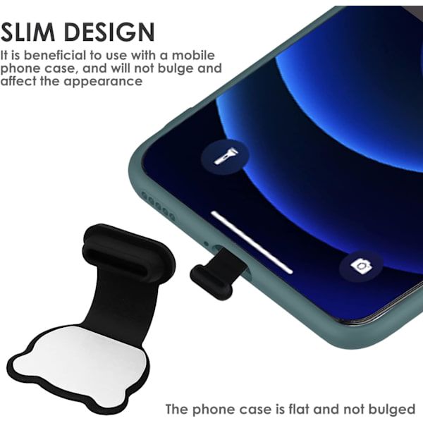 Set med 3 dammskydd i silikon för USB C-port