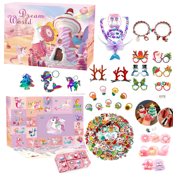Julepynt Blind Box Piger 2023 Tæller Ned Til Jul ST-(88STK) Havfrue Overraskelse Jule Sæt ST-(88PCS)Mermaid