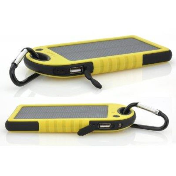 Robust 5000mAh bærbar solcellelader med dobbelt USB-udgang
