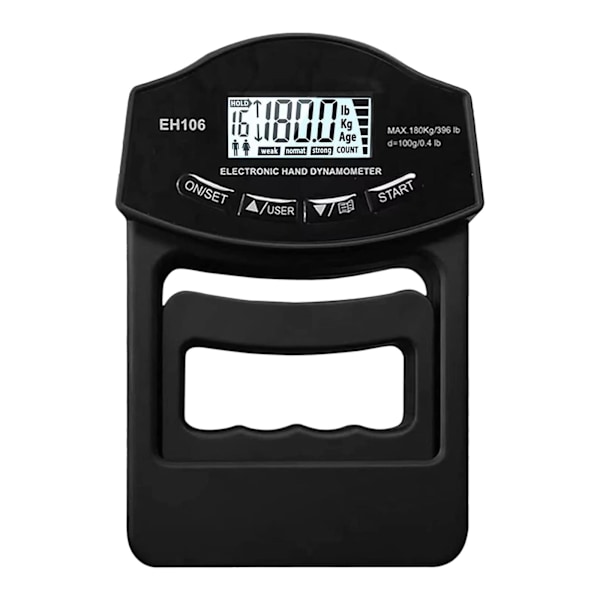 Grebstyrke Tester, 396lbs/180kg Digital Hånd Dynamometer Grebstyrke Tester USB LCD Display Håndgreb Dynamometer
