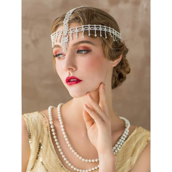 Pannband från 1920-talet Great Gatsby Headpiece Rhinestone 1920-tals Pannband