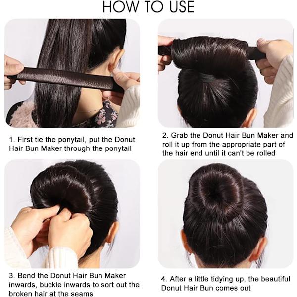 2 st Donut Bun Maker, Twist Bun, för pannband Magic Chignon hår