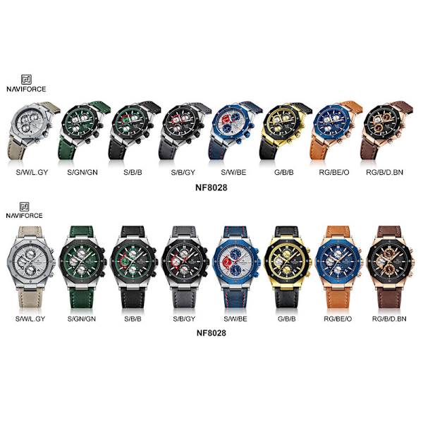 Sport Man Wristwatch Top Brand Luxury Grå Militär Chronograph Äkta Läder Quartz Man Klocka Presen NA802806 with box