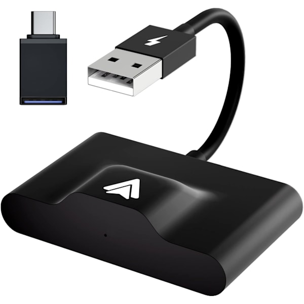 Langaton Android Auto -auton sovitin, 2024 päivitys Helppo Plug & Play -dongle, muuntaa langallisen CarPlayn langattomaksi
