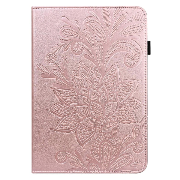 For Lenovo Tab P11 Gen 2 Imprinting Drop-proof Tablet Cover PU Leather Case with Stand Rose Gold