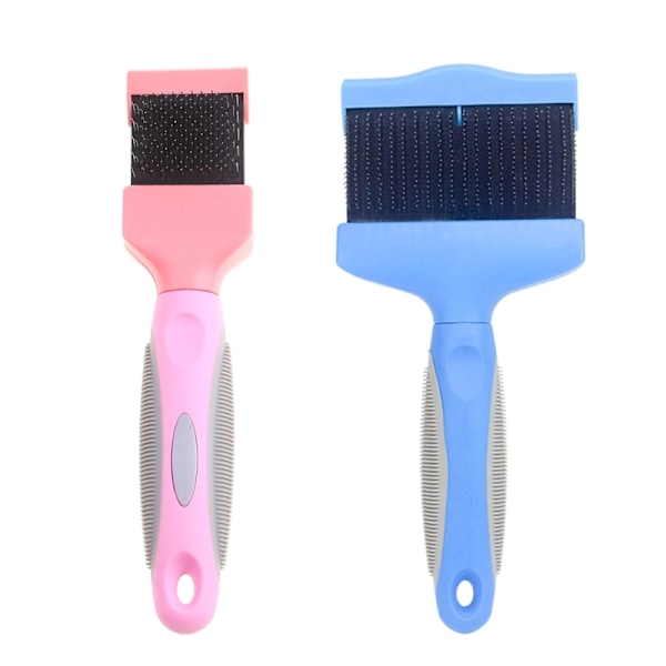 Stainless pin fur examination pins pet hair brush double blue