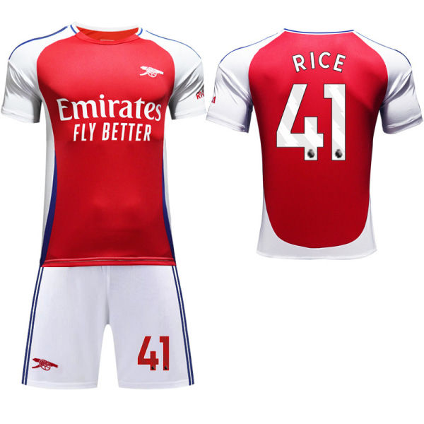 2024-25 Arsenal fotbollströja set tröja nr 7 Saka 9 Jesus 8 Odegaard röd Arsenal home number 41 no socks #XS