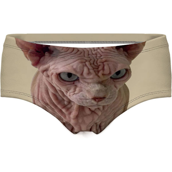 KAIJIA Kvinners Mote Flirty Sexy Morsom Naughty 3D Trykt Søt Dyr Underbukse Gaver Stygg Katt Medium