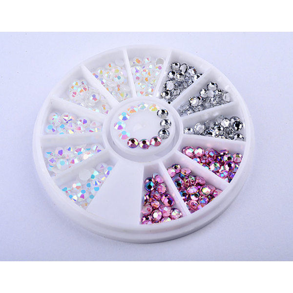 Rhinestones 2mm - Rosa, vit, silver