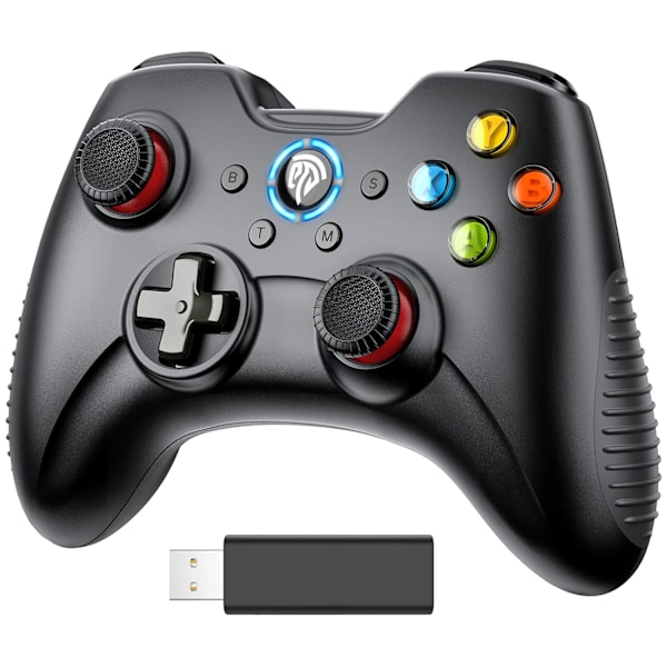 Trådlös Spelkontroll för Windows 7 8 10 11 PC/PS3/Android/Switch Deck, Dubbel-Vibrerande Gamepad Joystick Datorspelkontroll (svart) black