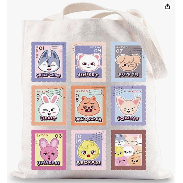Stray Kids Skzoo tryckt canvasväska axelväska student mode shoppingväska STD311-ZI