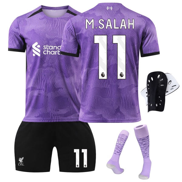 23-24 Liverpoolin toinen vieraspaita nro 11 Salah 9 Nunez 66 Arnold lasten jalkapallovaatteet No. 66 socks + protective gear #XS