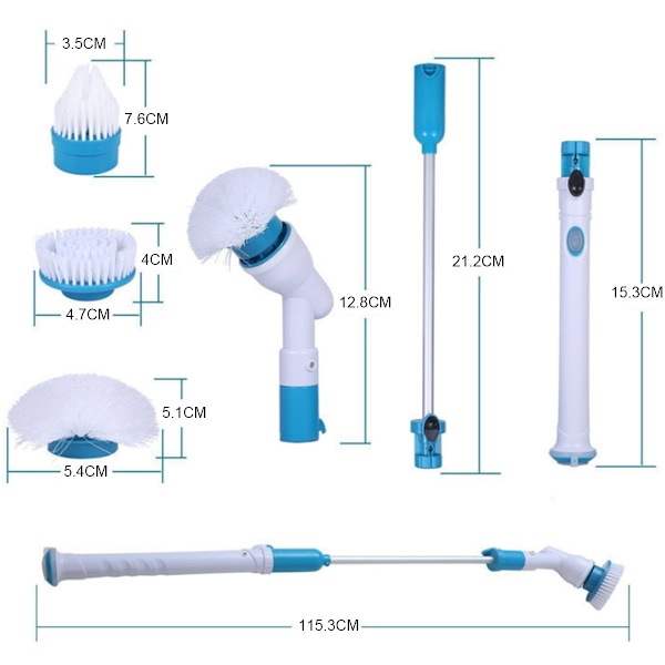 Turbo Scrub 360° Ledningsfri, batteridrevet roterende elektrisk rengøringsbørste