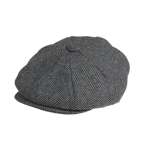 2023 Retro Newsboy Caps Mænds Ottekantede Hatte Peaky Blinders Newsbo Black