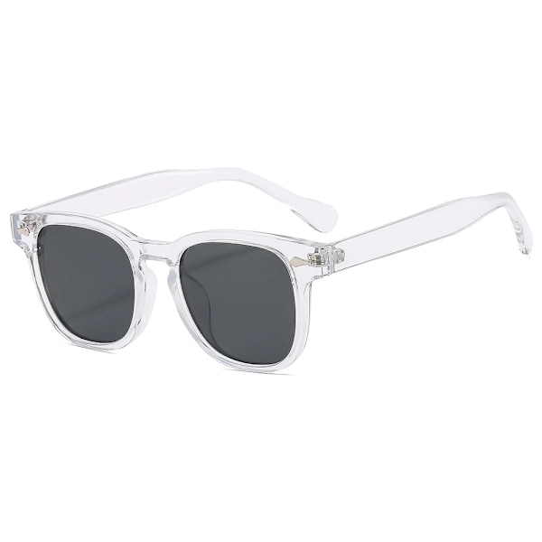 Uusi tulokas Unisex Retro Square aurinkolasit Brändilogo Mukautetut aurinkolasit 2024 Vintage riisi niitti pyöreä kehys aurinkolasit Gray -Black