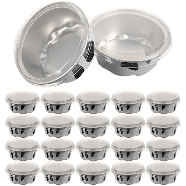 50 kpl Mini Kakuvuoat Kansillä Alumiini Ramekin Alumiini Leivonnaiset Vuoka Yksilölliselle Kakulle Sekalaiset Värit 7,5x7,5cm Assorted Color 7.5x7.5cm