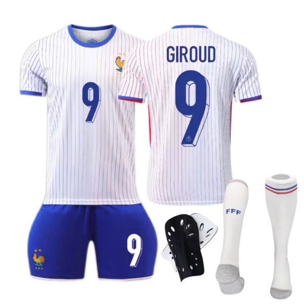 Europeiska cupen-Frankrikes bortaställ nr 10 Mbappe nr 7 Griezmann barn vuxen set fotboll No socks size 7 18