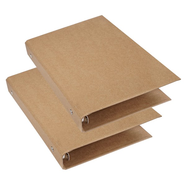 Pakke med 2 ringbind A5 ringbind genopfyldelig omslag 6 huller ringbind notesbog ringbind kraftpapir med 6 ringe notesblok dagbog