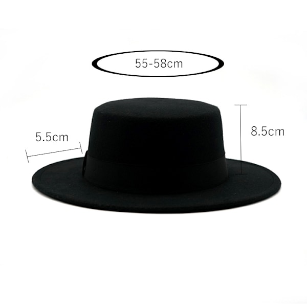 Fedora-hatt for menn, Trilby-hatt i filt for kvinner, Bredbremmet Panama-hatt Unisex