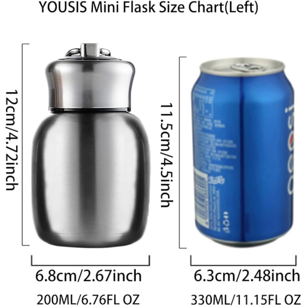 200 ml mini termosflaska vattenflaska vakuumflaskor kaffe mjölk Teal 200ml