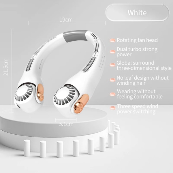 Manufacturer's Mini Wearable USB Fan Long-lasting Battery Portable Lightweight Powerful Winds