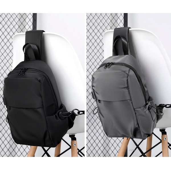 Medium Sort Sort Sling Taske til Mænd og Kvinder - Sport Crossbody Rygsæk til Pickleball, Tennis, Racketball