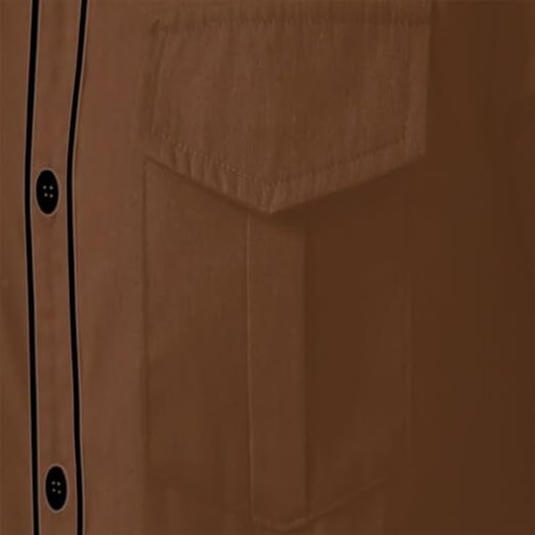 Herrar Western Cowboy Skjorta Mode Slank Passform Design Kaffe1 Coffee1 M