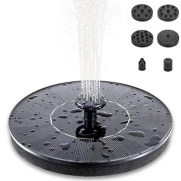 Springvand - Solcelle springvand / Vandspring Solcelle - 16 cm black