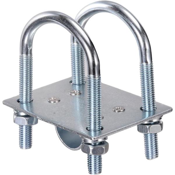 Antennemastklemmebeslag med U-bolte Anti-Rust Klemmepanel Rør Montering Hardware til Udendørs LoRa Antenne Helium Miner Antenne WiFi Antenne, 4G L Silver