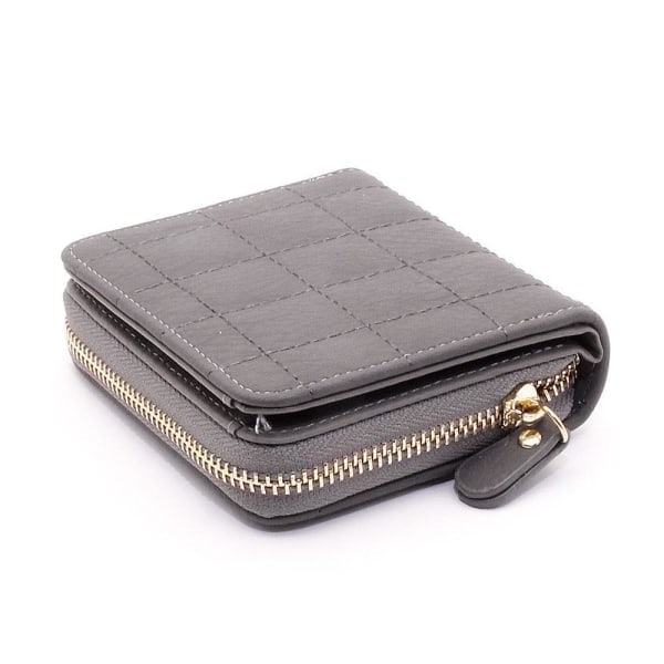 Steam Wallet Small Zip Around Squares - Multi Color Gray