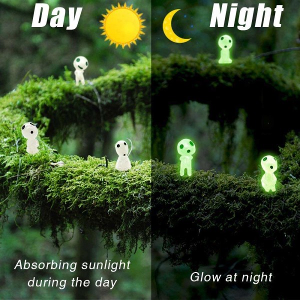 20 st Fairy Garden Tillbehör Halloween Glow in Dark Garden Alien Dekor Miniatyr för Mikro Landskap Utomhus Staty Uteplats Gräsmatta Yard Kit