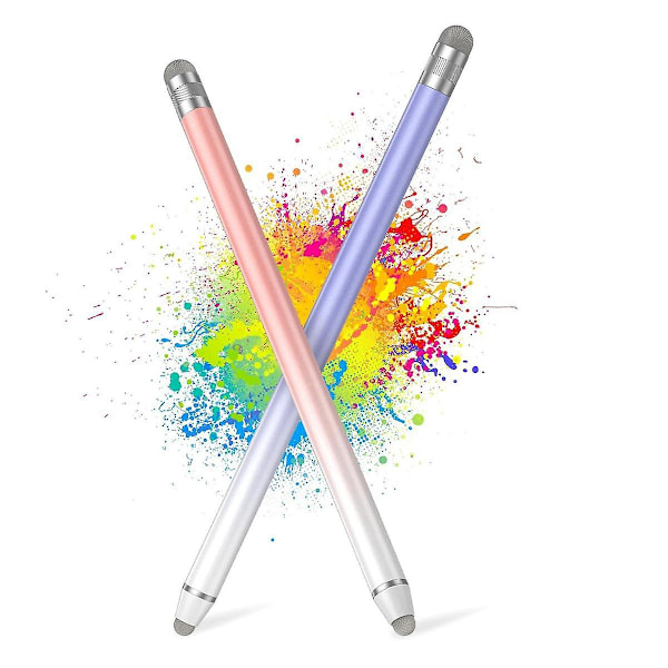2 stk Universal Stylus Touch-penner, høysensitive fibertupper, egnet for / nettbrett og alle berøringsskjermer