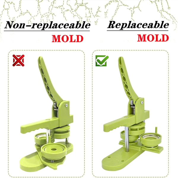 25/32/37/44 MM Knappmaskin Installasjonsfri Knapp Nål Brette Punch Clip KiQa [db] 44MM