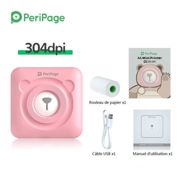 Bærbar Termisk Bluetooth-printer PeriPage A6 Blækfri 304dpi
