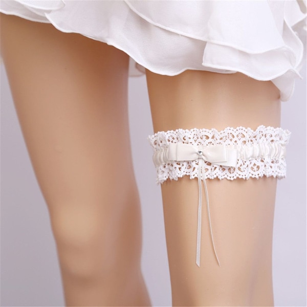 Pitsi Garter Leg Ring VALKOINEN white