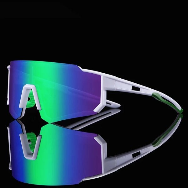 2024 nya löparnärsynthet fyrkantiga solglasögon polariserade båglösa män kvinnor sportsolglasögon för cykling White Green 3078