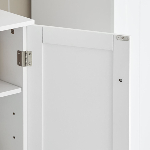 SoBuy BZR18-II-W Hvidt badeværelsesmøbel med 2 døre White Sink cabinet (on floor)