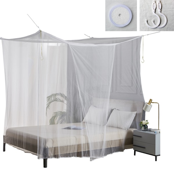 Mosquito net for double bed, White, 200 X 220 X 190 cm