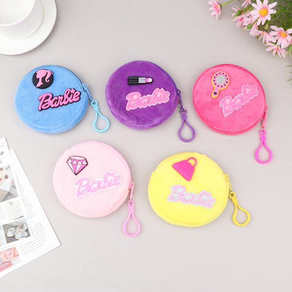 Søt Barbie Bokstav Plysj Myntveske for Jente e Mini Penger Chan Rose red