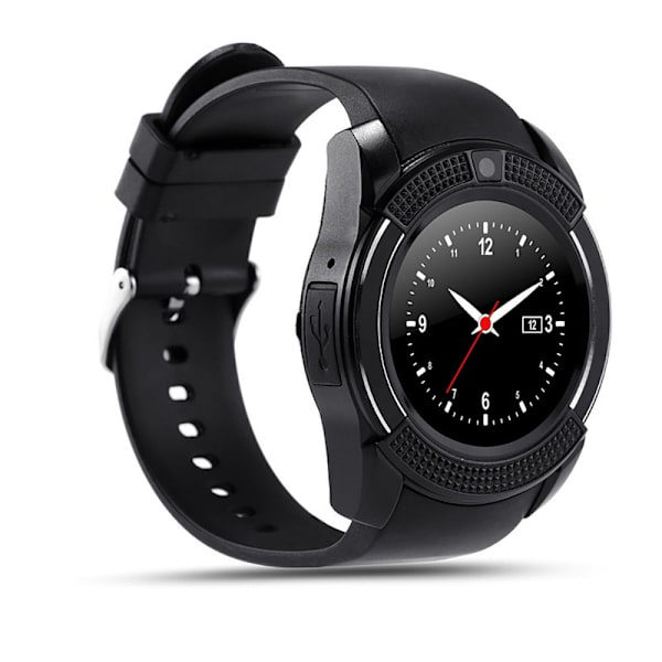 Smartklokke 1,3 tommers rund skjerm Bluetooth berøringsskjerm Black